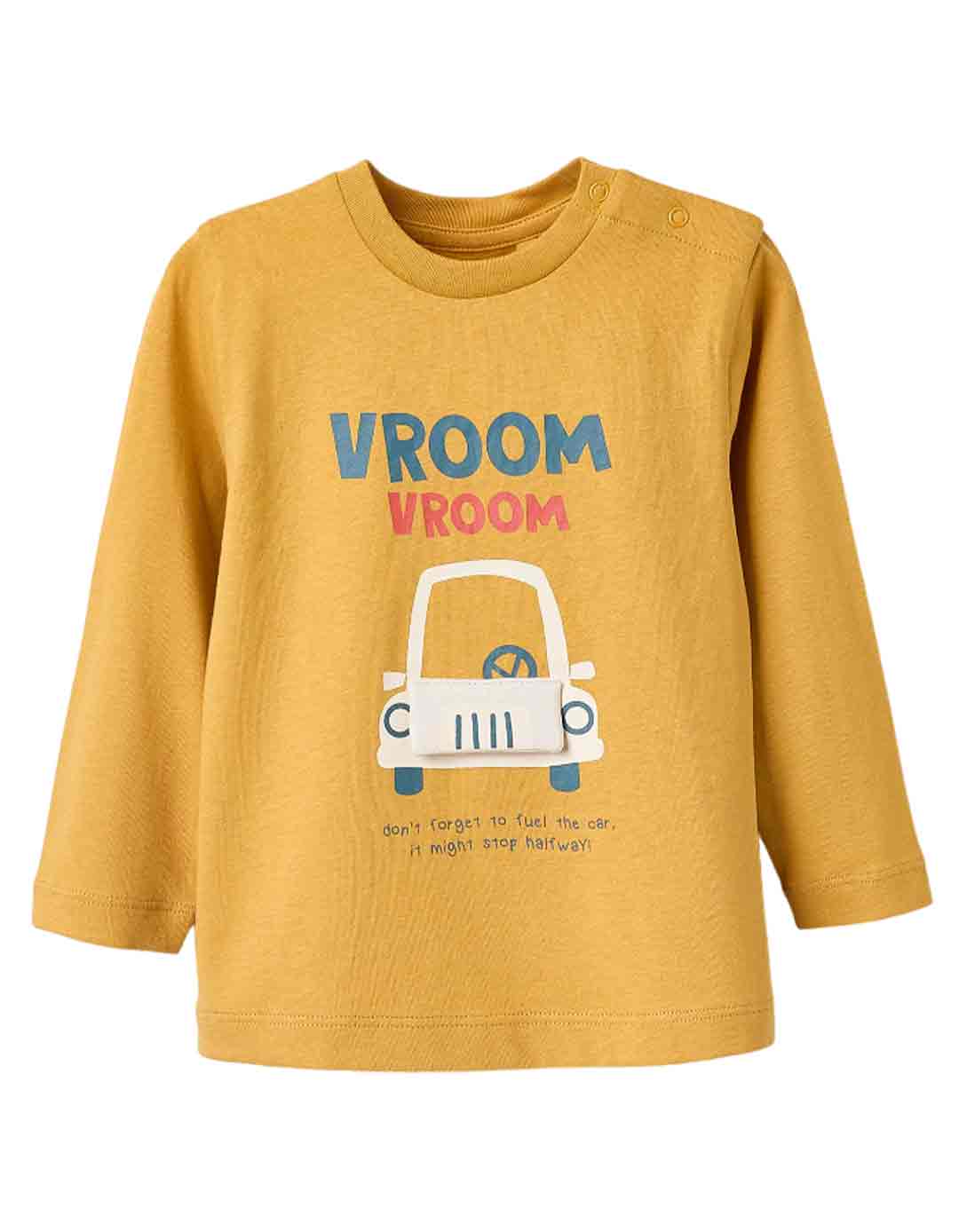 Βαμβακερή μακρυμάνικη μπλούζα για αγόρια, κίτρινο, Slim Fit, 100% βαμβάκι.