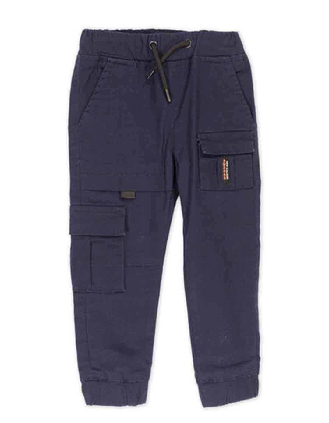 Παιδικό παντελόνι cargo για αγόρι μπλε, Slim Fit, 98%βαμβάκι, 2% ελαστάνη.