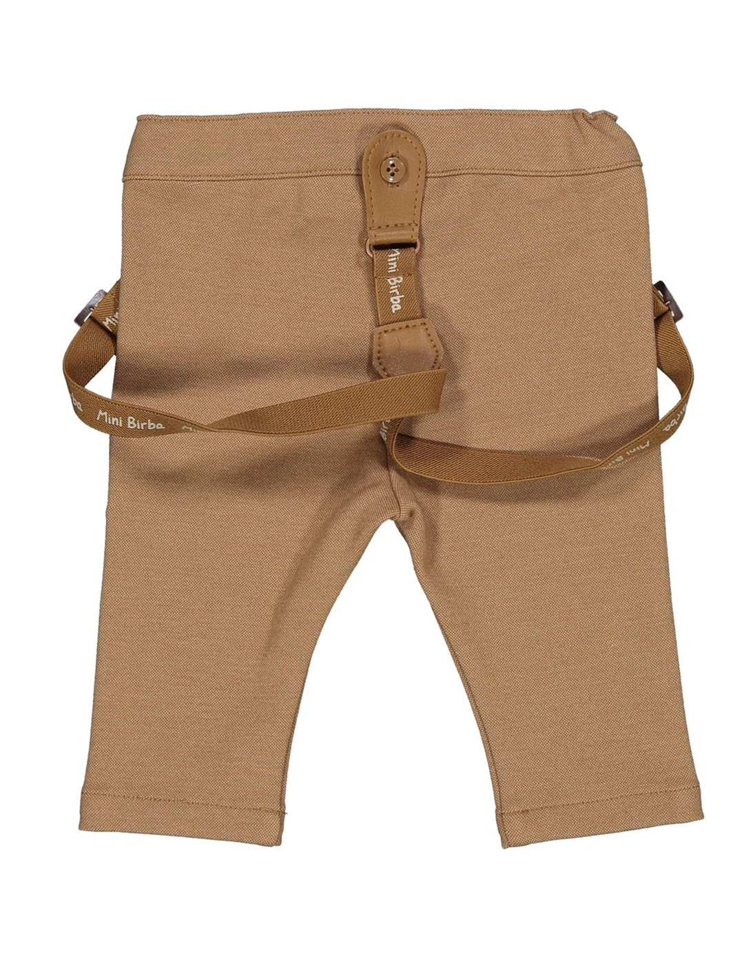 Παιδικό παντελόνι για βρεφικό αγόρι με τιράντες, ταμπά, Regular Fit, 74% cotton, 24% pol, 2% elas.