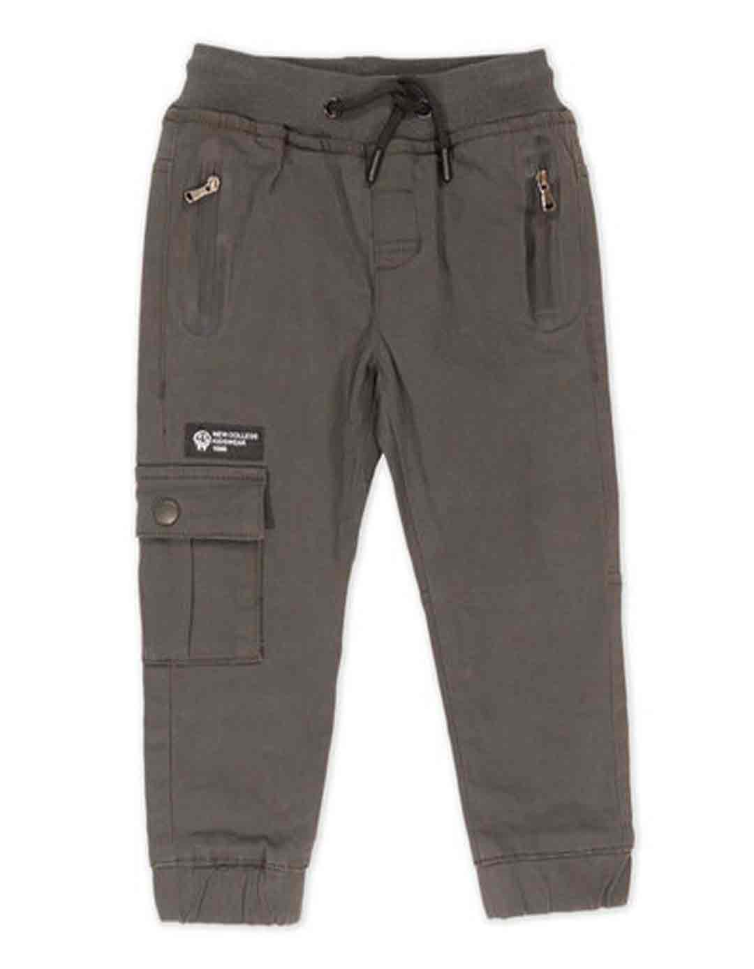 Παιδικό παντελόνι cargo για αγόρι μολυβί, Slim Fit, 98%βαμβάκι, 2% ελαστάνη.