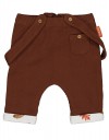 Παιδικό βρεφικό παντελόνι με τιράντες για αγόρι, καφέ,Regular Fit, 65% pol 35% cotton.