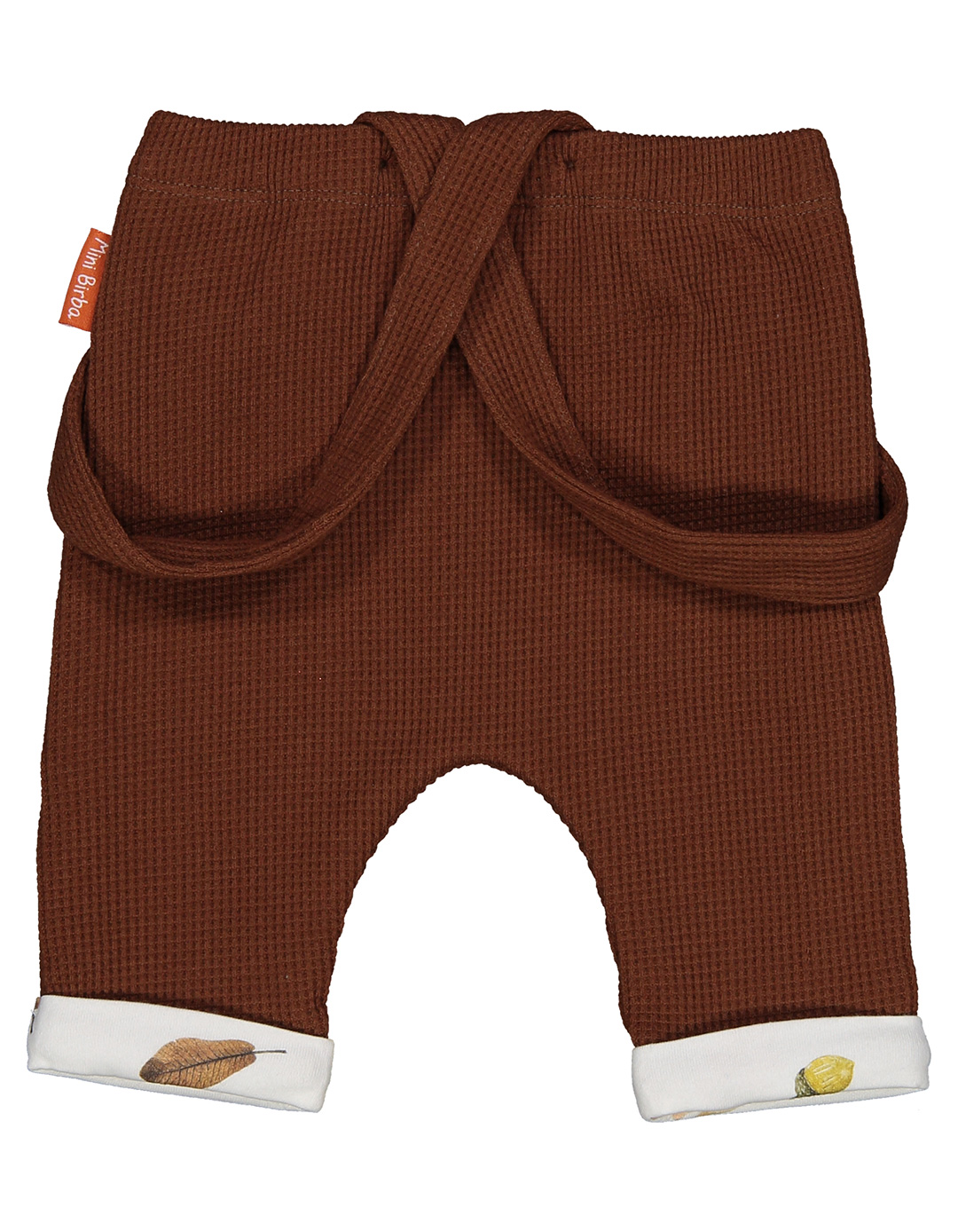 Παιδικό βρεφικό παντελόνι με τιράντες για αγόρι, καφέ,Regular Fit, 65% pol 35% cotton.