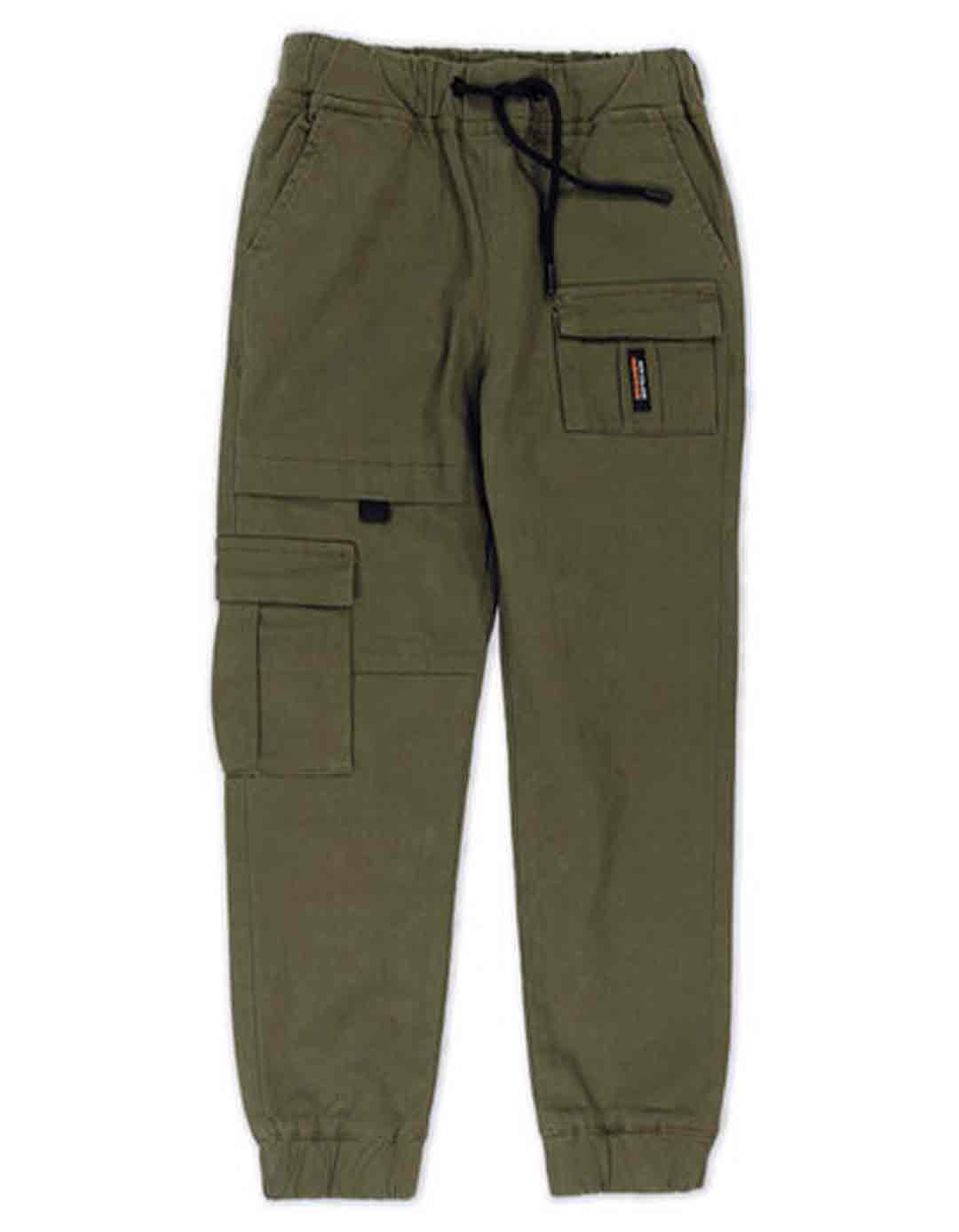 Παιδικό παντελόνι cargo για αγόρι λαδί, Slim Fit, 98%βαμβάκι, 2% ελαστάνη.