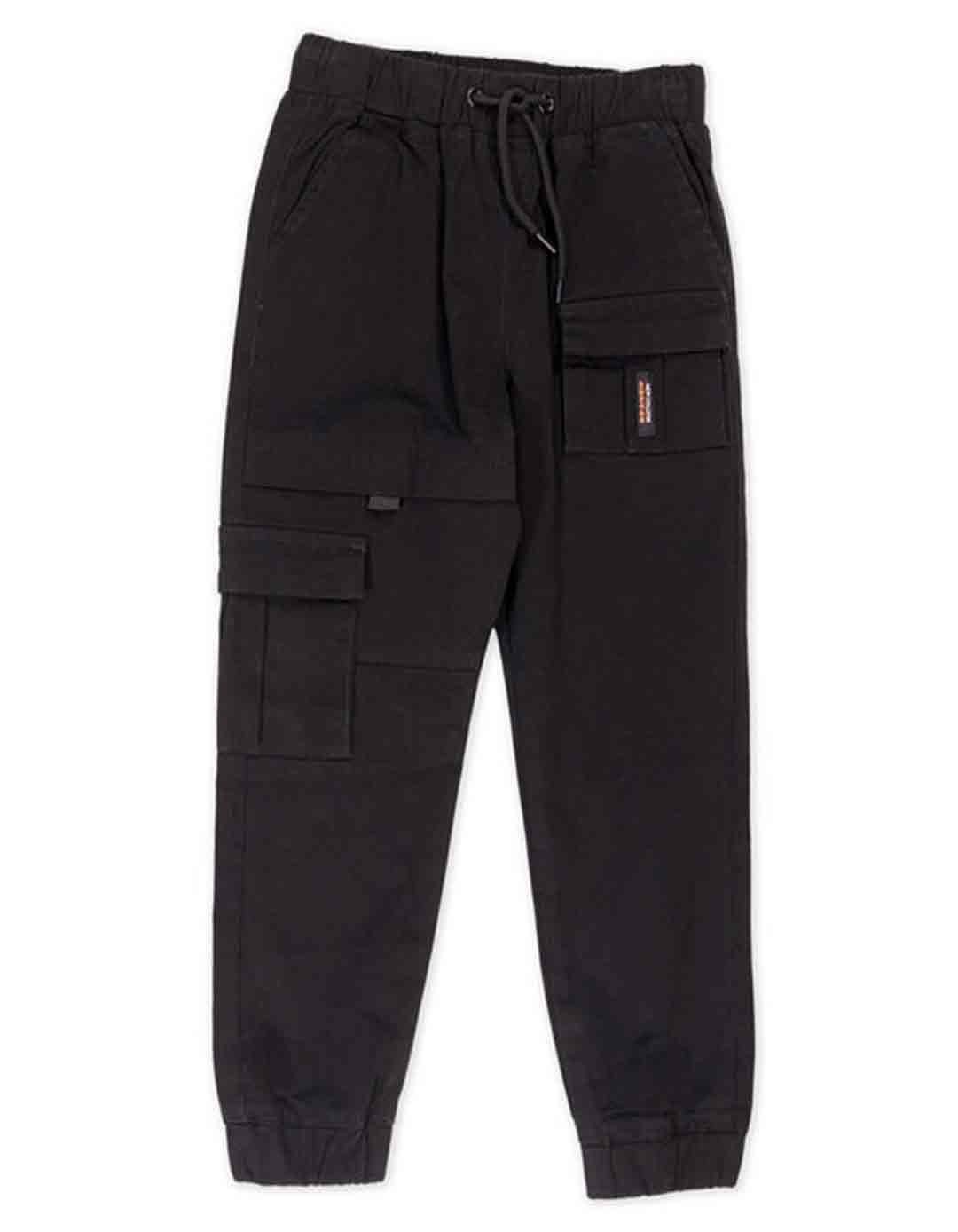 Παιδικό παντελόνι cargo για αγόρι μαύρο, Slim Fit, 98%βαμβάκι, 2% ελαστάνη.