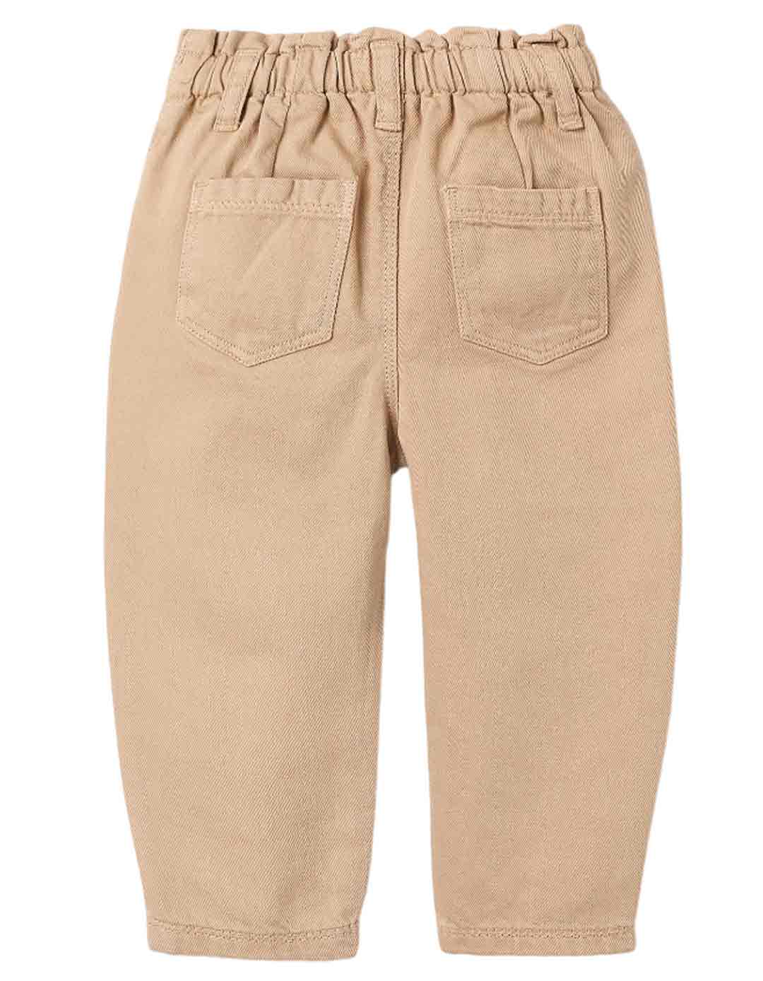 Παιδικό παντελόνι για βρεφικό κορίτσι, μπεζ, Slim Fit,100% βαμβάκι.