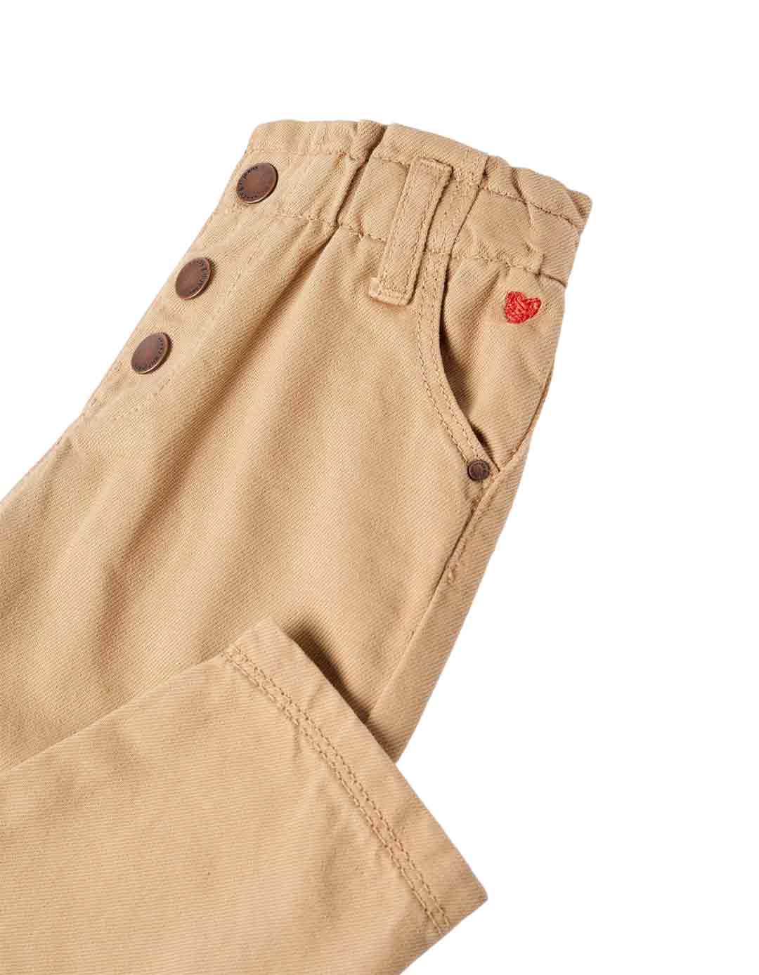 Παιδικό παντελόνι για βρεφικό κορίτσι, μπεζ, Slim Fit,100% βαμβάκι.