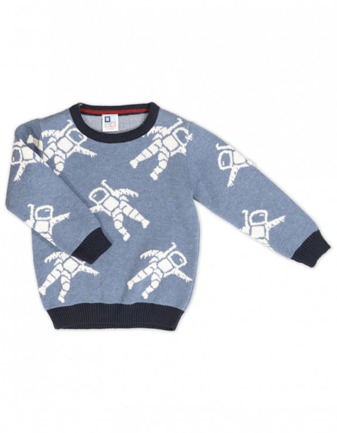 Παιδικό πλεκτό για αγόρι, μπλε, Regular Fit, 50% βαμβάκι, 50% ακρυλικό.
