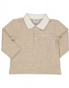 Εκρού ριγέ μακρυμάνικη μπλούζα polo Birba για αγόρι