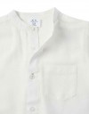 Πουκάμισο αγοριών λευκό με Mao γιακά και κοντό μανίκι slim fit.