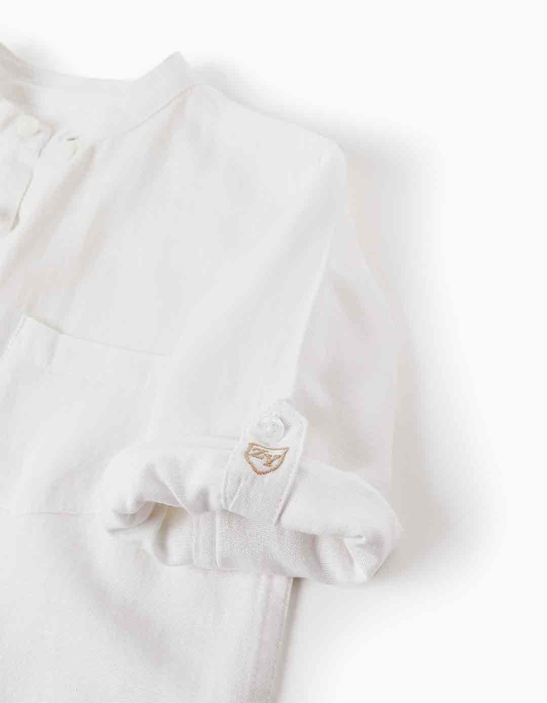 Παιδικό πουκάμισο λευκό Zippy με λινό