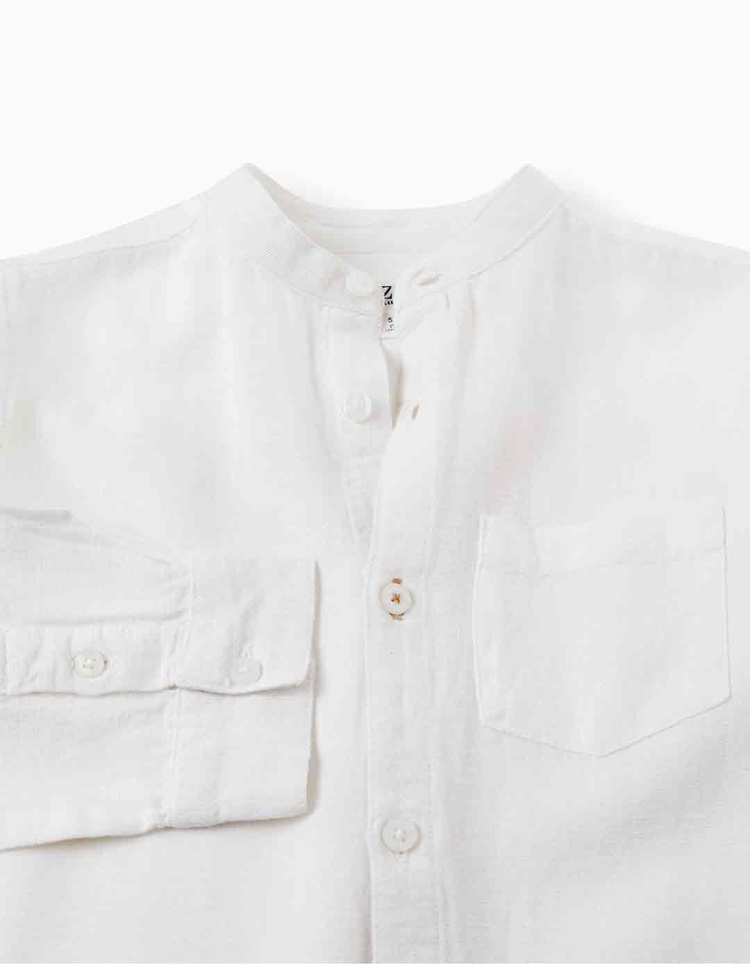 Παιδικό πουκάμισο λευκό Zippy με λινό