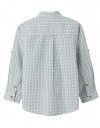 Παιδικό μακρυμάνικο πουκάμισο για αγόρι, λευκό-γκρι, Slim Fit, 100% βαμβάκι. Παιδικό μακρυμάνικο πουκάμισο για αγόρι, λευκό-γκρι, Slim Fit, 100% βαμβάκι.