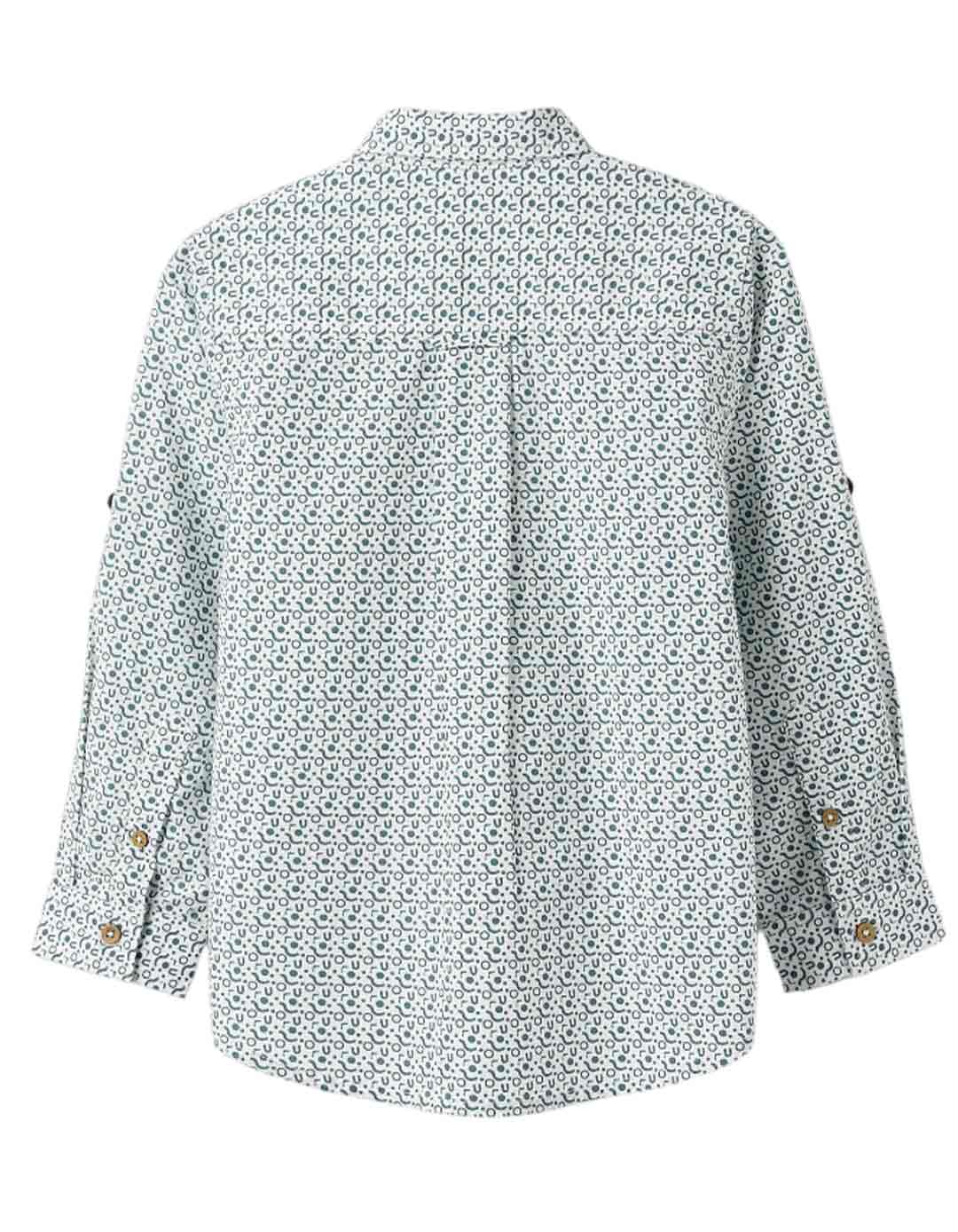 Παιδικό μακρυμάνικο πουκάμισο για αγόρι, λευκό-γκρι, Slim Fit, 100% βαμβάκι. Παιδικό μακρυμάνικο πουκάμισο για αγόρι, λευκό-γκρι, Slim Fit, 100% βαμβάκι.