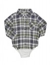 Παιδικό πουκάμισο-κορμάκι Birba καρό λευκό-πράσινο