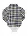 Παιδικό πουκάμισο-κορμάκι Birba καρό λευκό-πράσινο