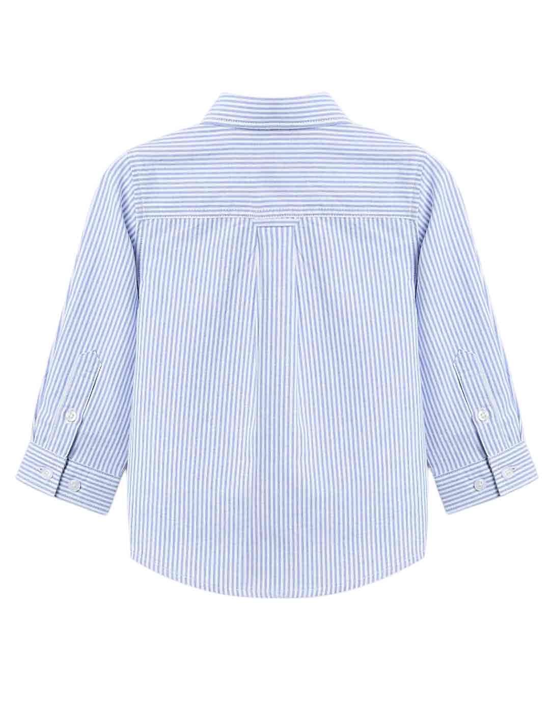 Μπλε ριγέ πουκάμισο μακρυμ΄σνικο για αγόρια, 100% βαμβάκι,slim fit.