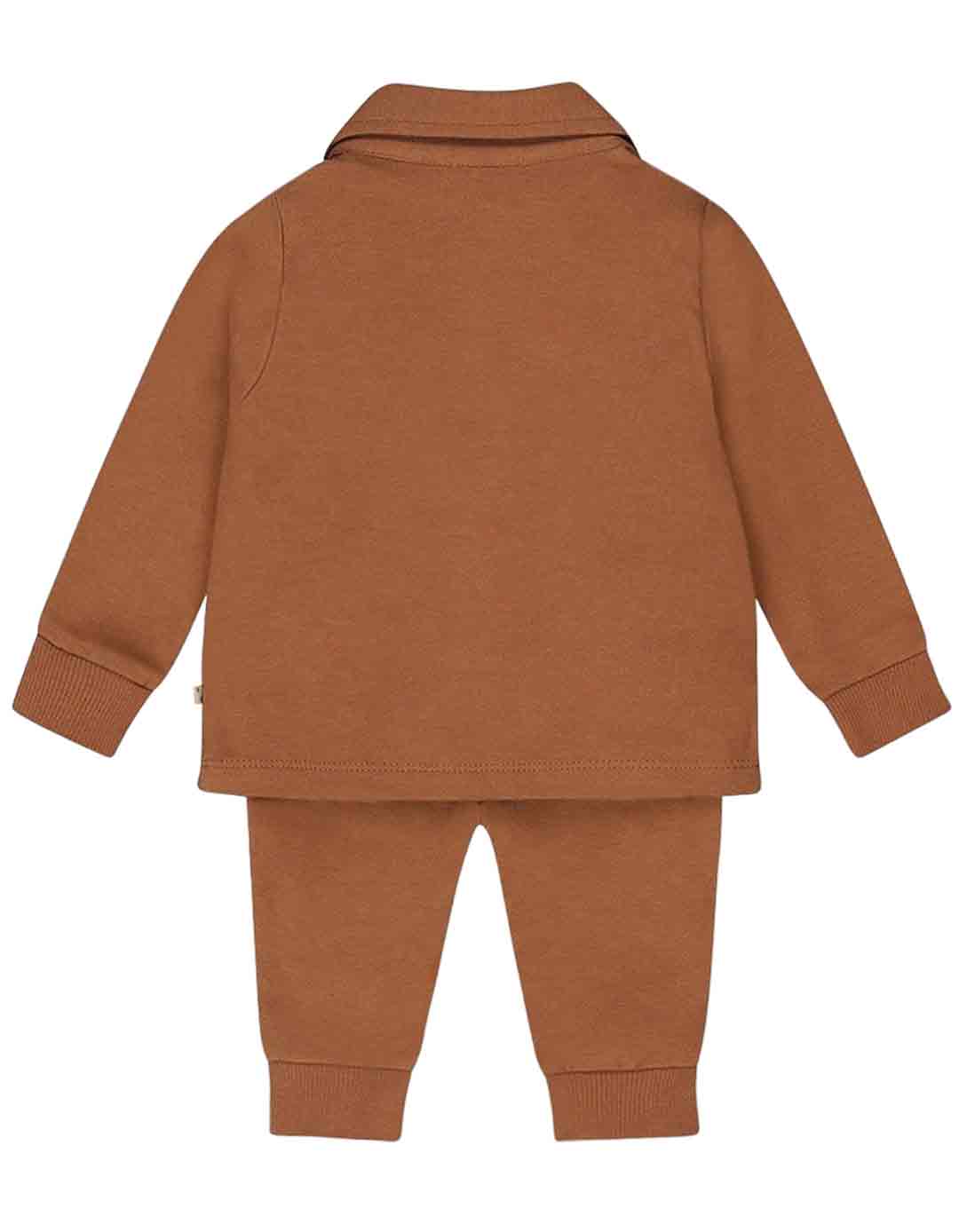 Παιδικό σετ με 3 τεμάχια για αγόρι, πουκάμισο, μπλούζα μακρυμάνικη, παντελόνι φόρμας, καφέ, 97% Βαμβάκι / 3% Ελαστάνη. T-shirt: 95% Βαμβάκι/ 5% Ελαστάνη.