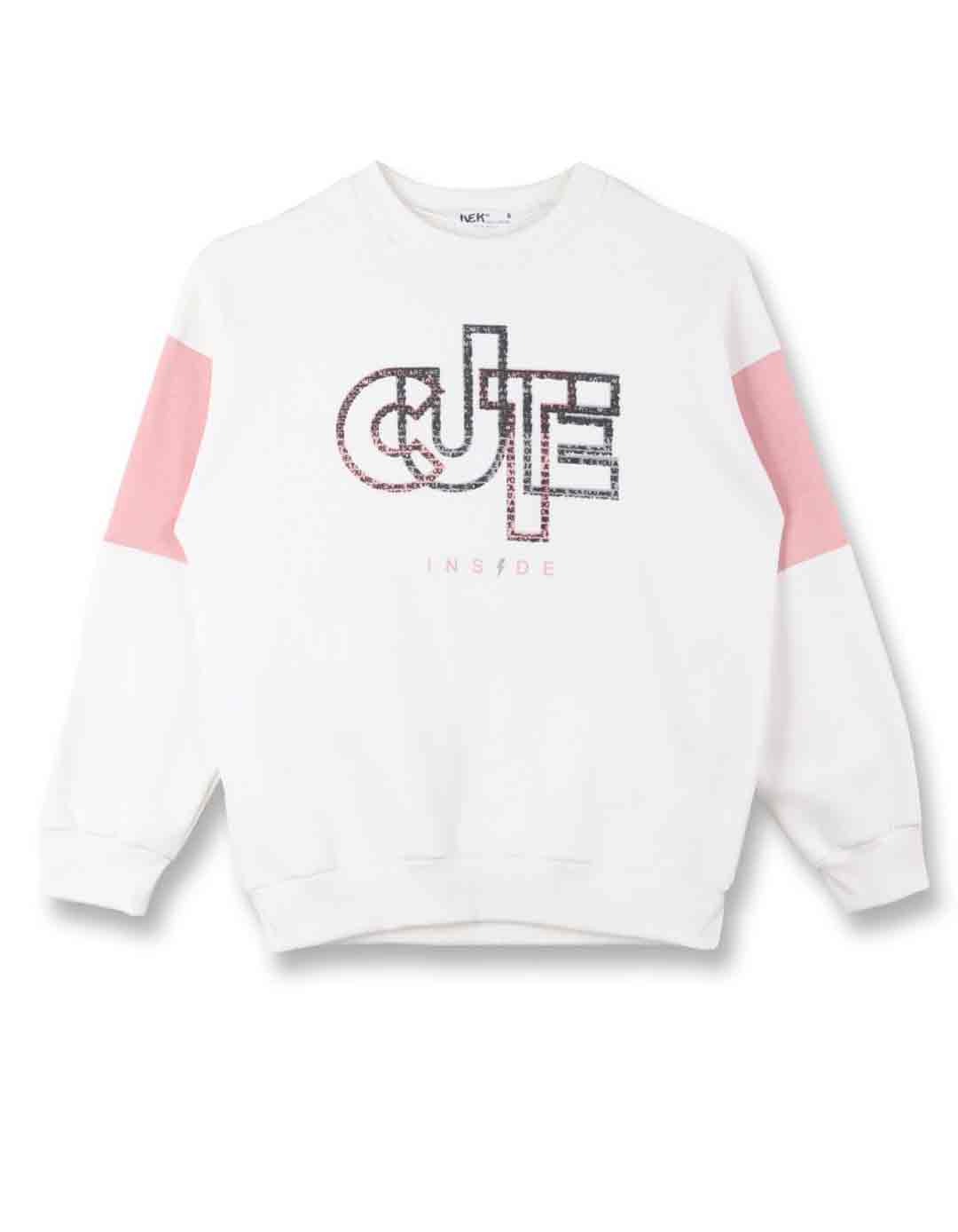 Παιδικό σετ για κορίτσι  λευκό -μαύρο, Regular Fit, 80% βαμβάκι, 20% πολυεστέρας. Παιδικό σετ για κορίτσι  λευκό -μαύρο, Regular Fit, 80% βαμβάκι, 20% πολυεστέρας.