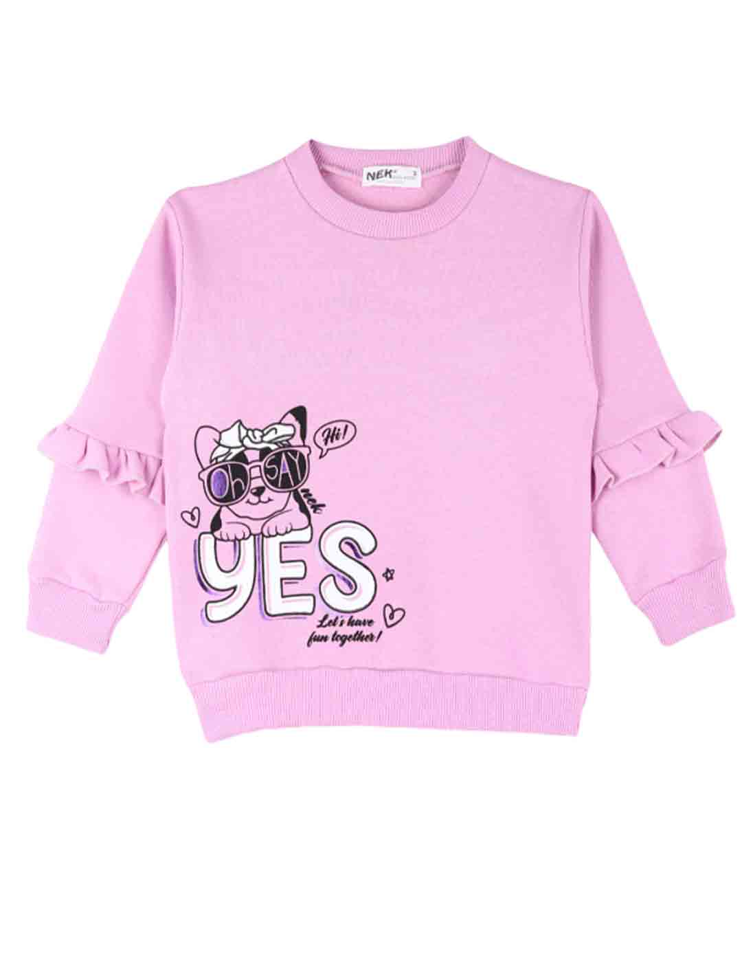 Παιδικό σετ φόρμα για κορίτσι λιλά- μαύρο, Regular Fit, 80% βαμβάκι, 20% πολυεστέρας. Παιδικό σετ φόρμα για κορίτσι λιλά- μαύρο, Regular Fit, 80% βαμβάκι, 20% πολυεστέρας.