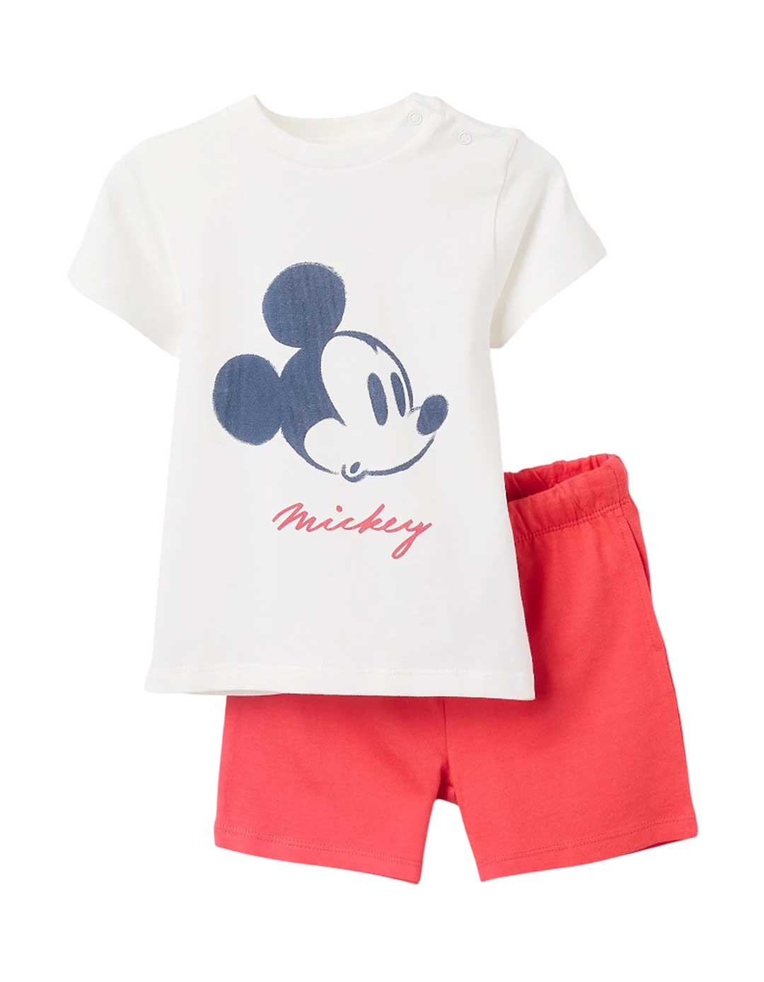 Παιδικό σετ για αγόρι με μπλούζα και σορτς, λευκό-κόκκινο, Slim Fit, 100% βαμβάκι.