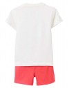 Παιδικό σετ για αγόρι με μπλούζα και σορτς, λευκό-κόκκινο, Slim Fit, 100% βαμβάκι.