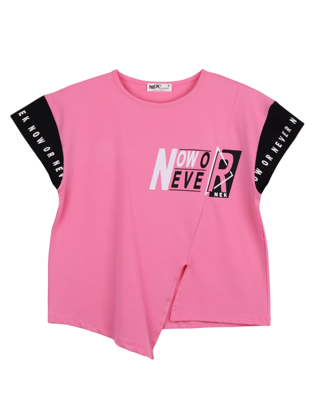 Παιδικό σετ για κορίτσι με μπλούζα και κολάν, ροζ-μαύρο, Regular Fit, 100% βαμβάκι. Παιδικό σετ για κορίτσι με μπλούζα και κολάν, ροζ-μαύρο, Regular Fit, 100% βαμβάκι.