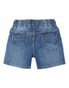 Παιδικό τζιν σορτς για αγόρι, μπλε, με λάστιχο και κορδόνι στη μέση,slim Fit, 100% βαμβάκι.