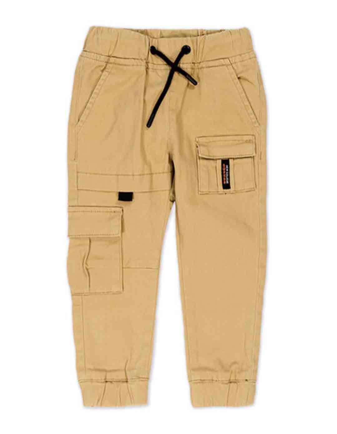 Παιδικό παντελόνι cargo για αγόρι ταμπά, Slim Fit, 98%βαμβάκι, 2% ελαστάνη.