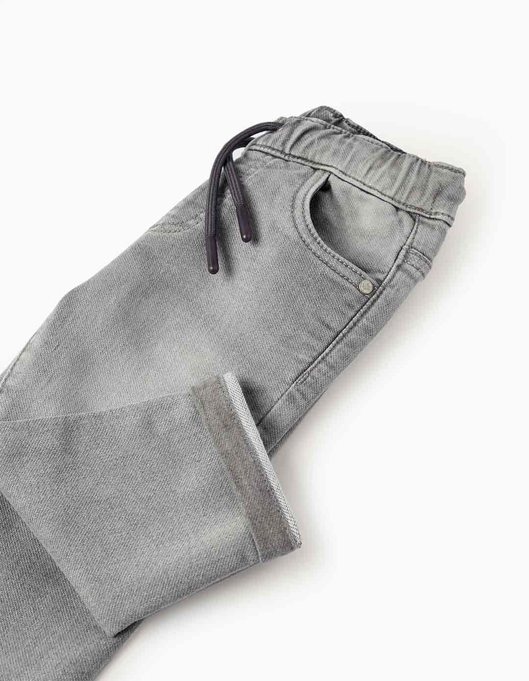 Παιδικό παντελόνι τζιν για αγόρι, γκρι, Slim Fit, 82% βαμβάκι, 17% πολυεστέρας, 1% ελαστάνη.