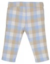 Παντελόνι καρό για κορίτσι μπεζ- σιέλ, Regular Fit, 60% βαμβάκι, 40% πολυεστέρας.
