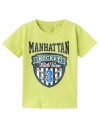 Παιδική καλοκαιρινή μπλούζα Name It Manhattan Hockey για αγόρι Παιδική κίτρινη κοντομάνικη μπλούζα με τύπωμα για αγόρι Name It