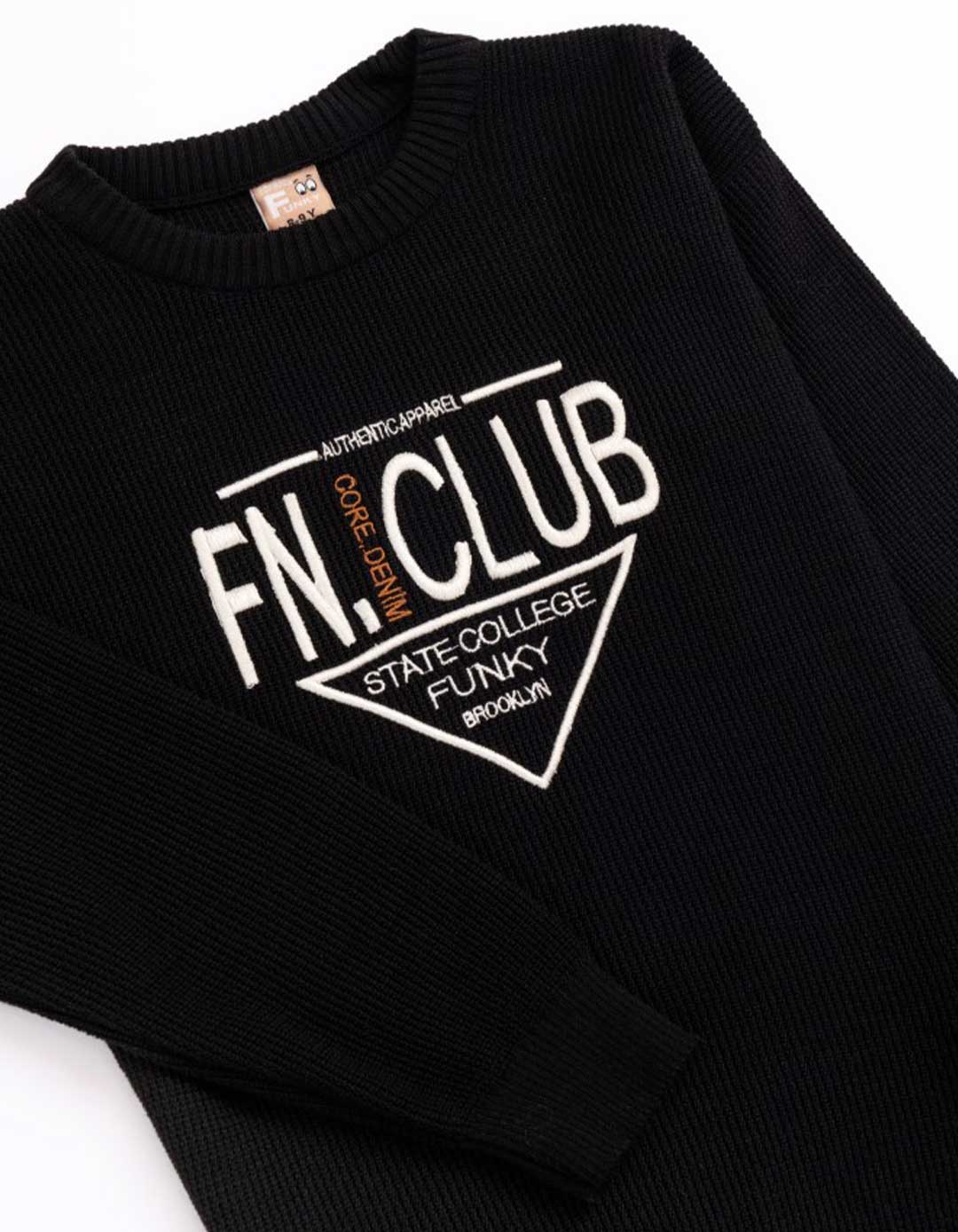 Μπλούζα πλεκτή μακρυμάνικη για αγόρι, μαύρο, Regular Fit, 100% acrylic.