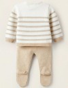 Πλεκτή μπλούζα και παντελόνι για νεογέννητο αγόρι, εκρού-μπεζ, Slim Fit, 50% βισκόζη, 30% πολυεστέρας, 20% πολυαμίδι. Πλεκτή μπλούζα και παντελόνι για νεογέννητο αγόρι, εκρού-μπεζ, Slim Fit, 50% βισκόζη, 30% πολυεστέρας, 20% πολυαμίδι.