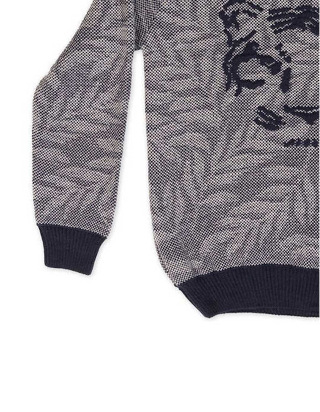 Πλεκτό μπλουζάκι μπλε με τίγρη για αγόρι 6-16 ετών