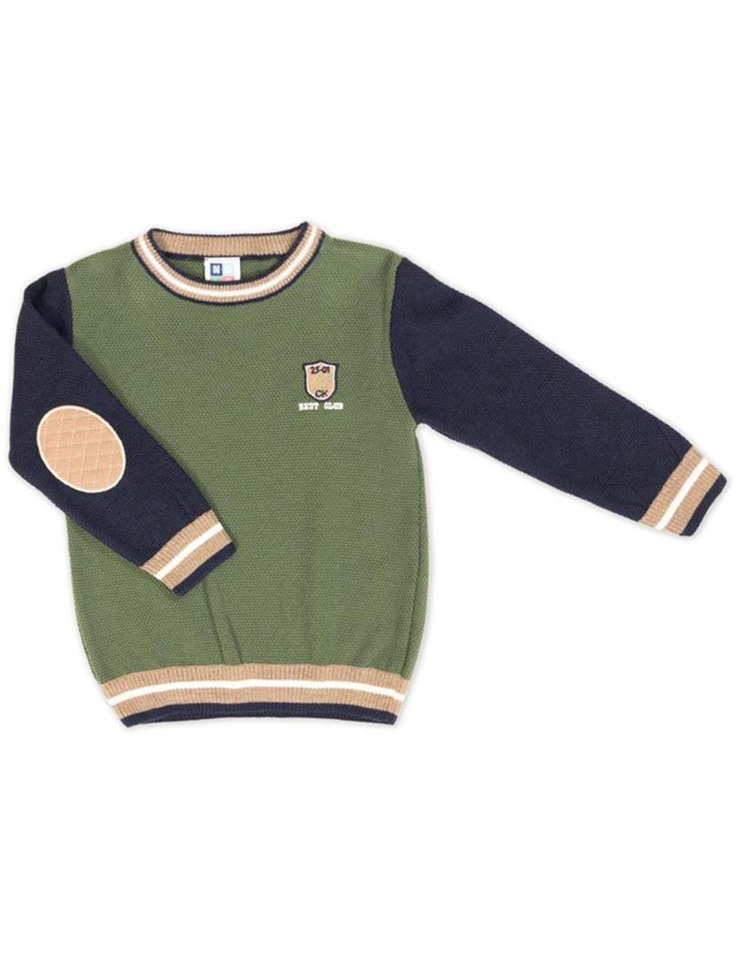 Παιδικό πλεκτό για αγόρι, πράσινο, Regular Fit,  50% Βαμβάκι, 50%Ακρυλικό.