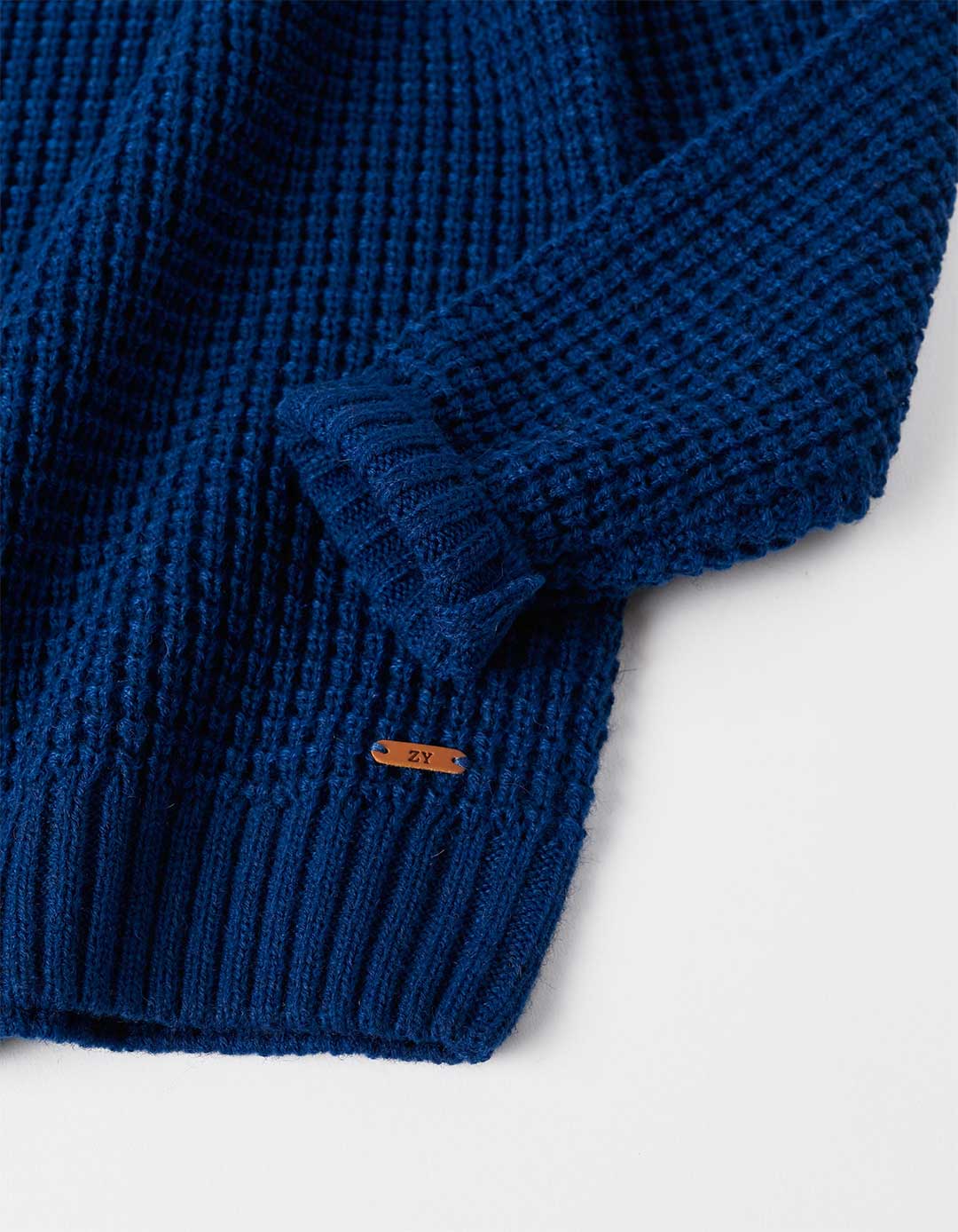 Μπλούζα πλεκτή για αγόρι, μπλε, Slim Fit, 85% ακρυλικό, 15% μαλλί.