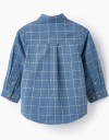 Πουκάμισο καρό για αγόρι, μπλε, Slim Fit, 100% βαμβάκι. Πουκάμισο καρό για αγόρι, μπλε, Slim Fit, 100% βαμβάκι.