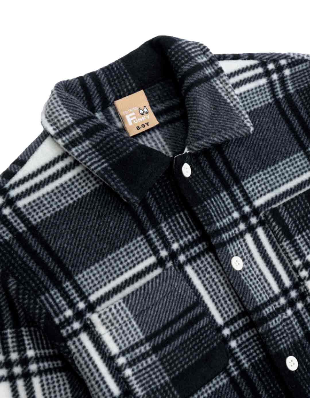 Παιδικό μακρυμάνικο πουκάμισο για αγόρι, καρό, ανθρακί ,Regular Fit, 100% βαμβάκι.