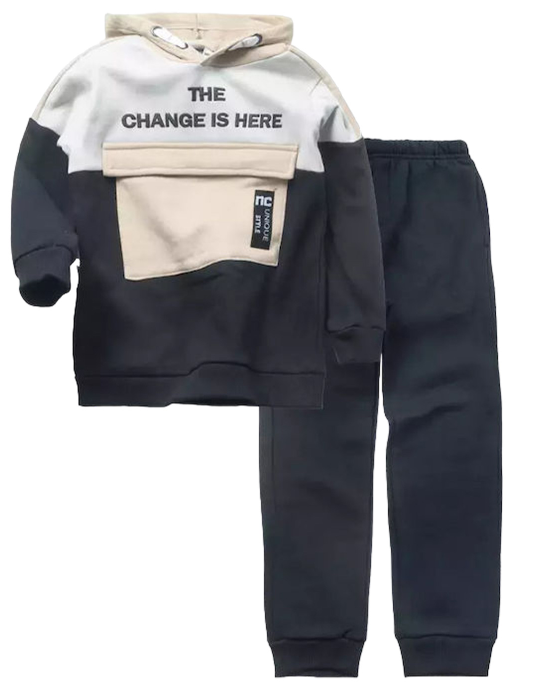 Σετ για αγόρι με κουκούλα, μπεζ, Regular Fit, 80% βαμβάκι, 20% πολυεστέρας. Σετ για αγόρι με κουκούλα, μπεζ, Regular Fit, 80% βαμβάκι, 20% πολυεστέρας.