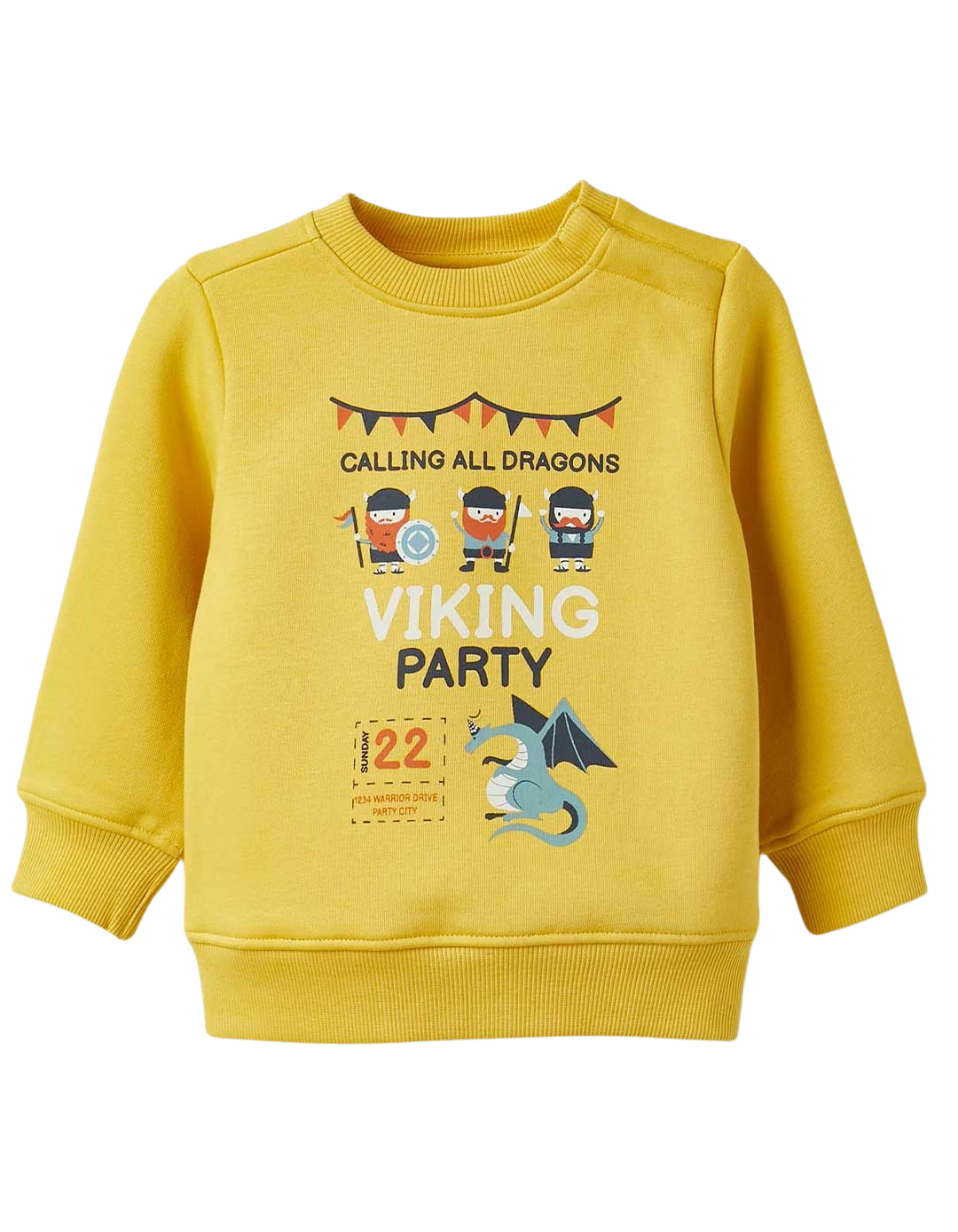 Βαμβακερό φούτερ για αγόρια, κίτρινο, Slim Fit, 71% βαμβάκι, 29% πολυεστέρας.