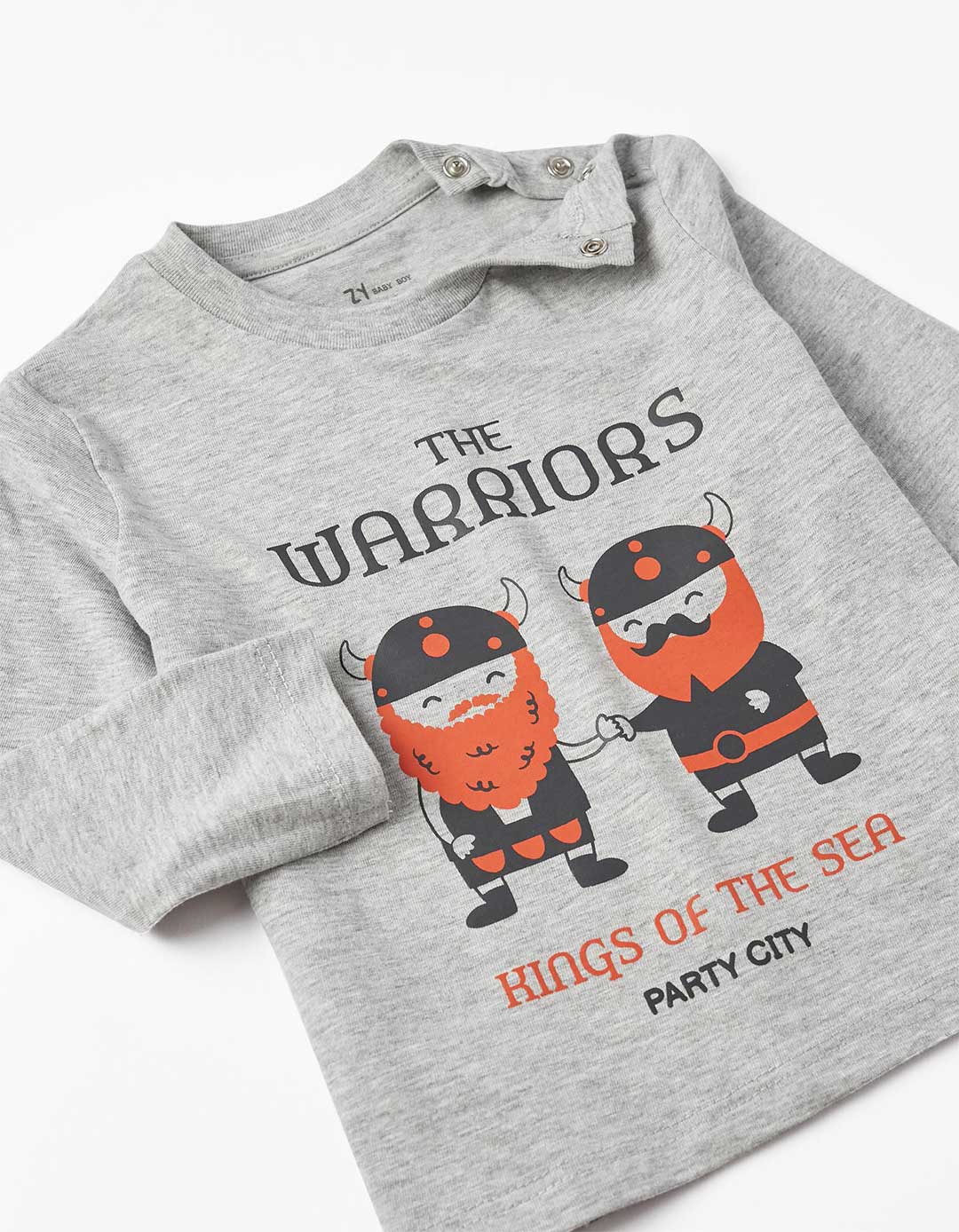 Μακρυμάνικη παιδική μπλούζα Zippy για αγόρια με στάμπα σε γκρι χρώμα