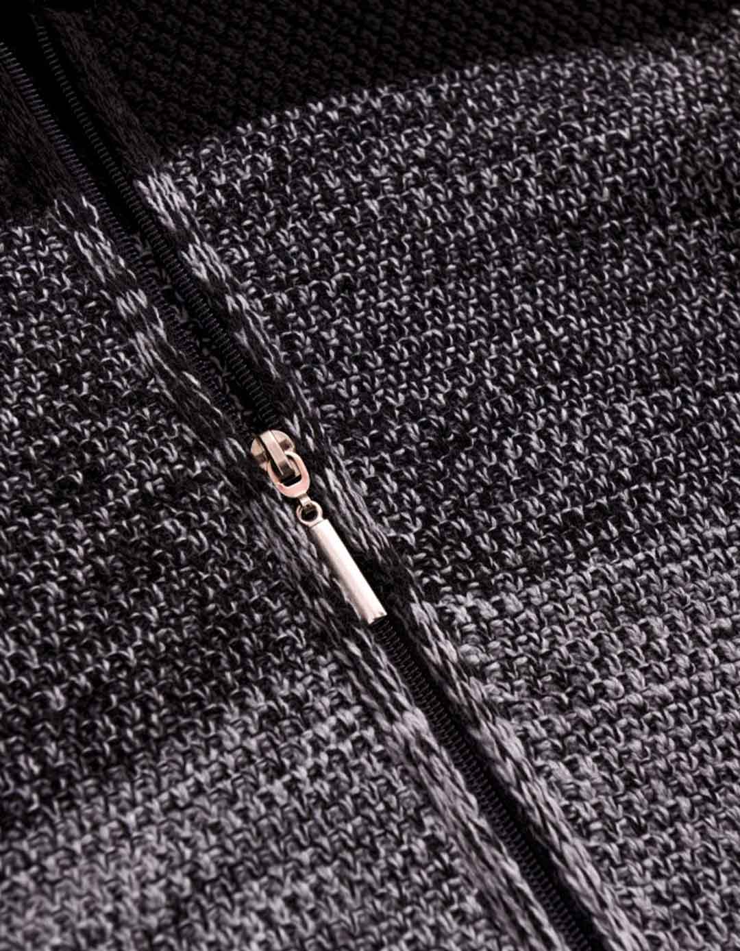 Ζακέτα πλεκτή με κουκούλα για αγόρι, μαύρη, Regular Fit, 100% acrylic.