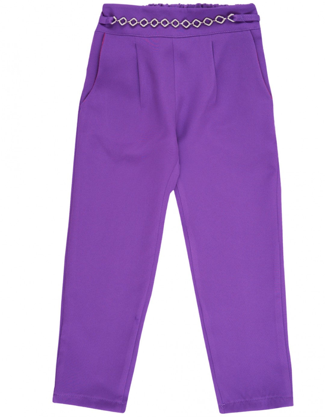 Παιδικό παντελόνι Chief μωβ για κορίτσι με αλυσίδα Παντελόνι κοριτσιού Chief μωβ με διακοσμητική αλυσίδα