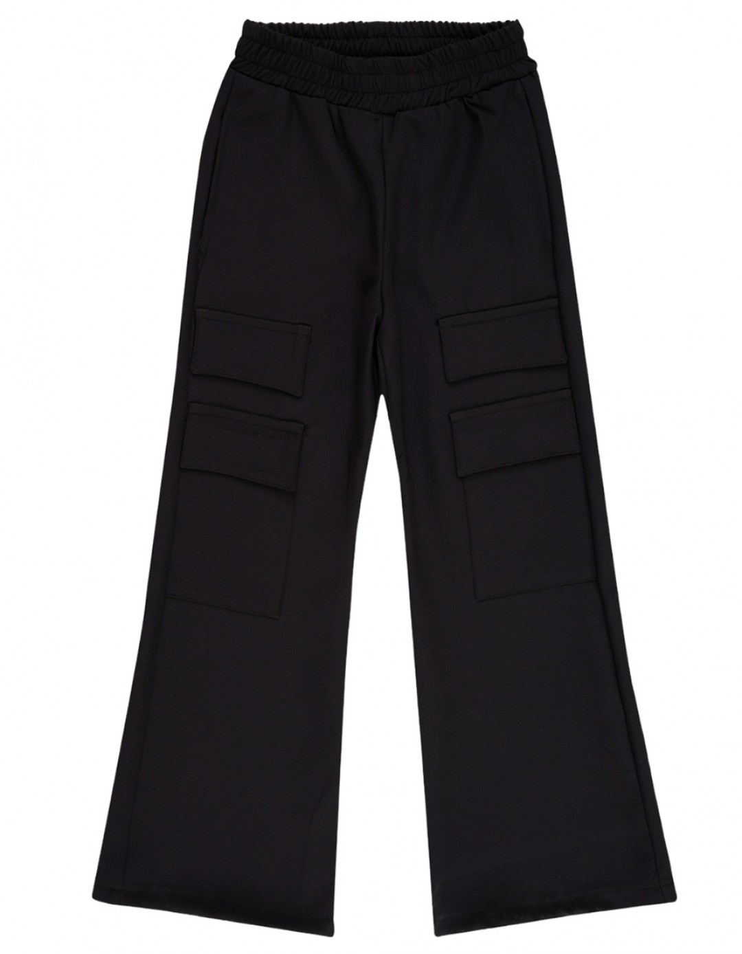 Παιδικό παντελόνι για κορίτσι, μαύρο, Regular Fit, 95% Pol-5% SP.