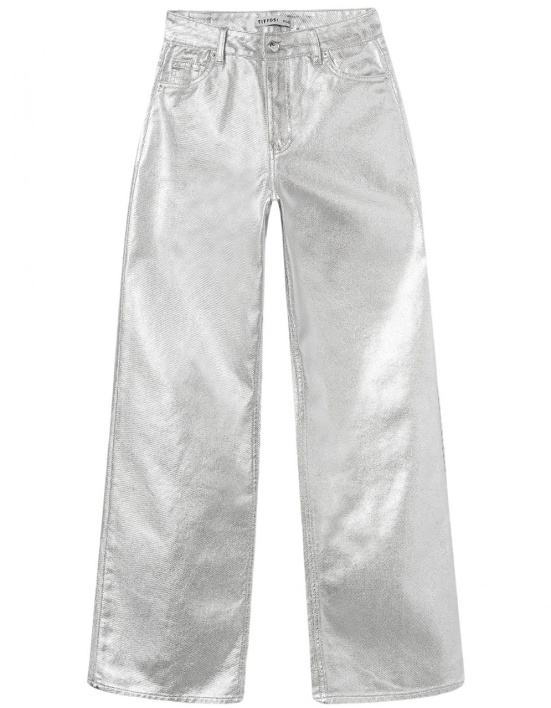 Παιδικό φαρδύ παντελόνι τζιν για κορίτσι, ασημί, Regular Fit, 100%βαμβάκι. Παιδικό φαρδύ παντελόνι τζιν για κορίτσι, ασημί, Regular Fit, 100%βαμβάκι.