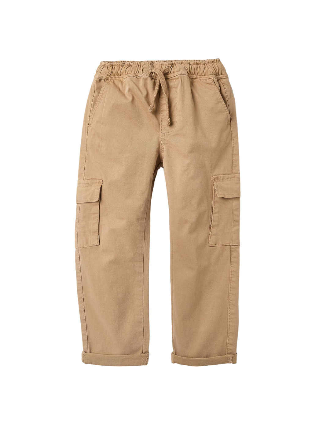 Παιδικό παντελόνι cargo για αγόρι, σκούρο μπεζ, Slim Fit, 98%βαμβάκι, 2% ελαστίνη.