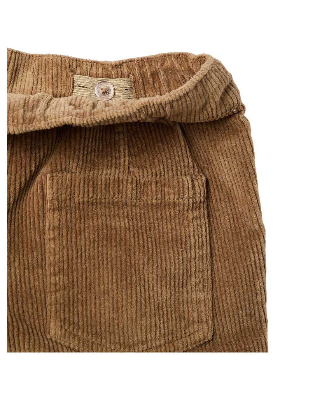 Παιδικό παντελόνι κοτλέ cargo για αγόρι, κάμελ, Slim Fit, 99% βαμβάκι-1% ελαστίνη.