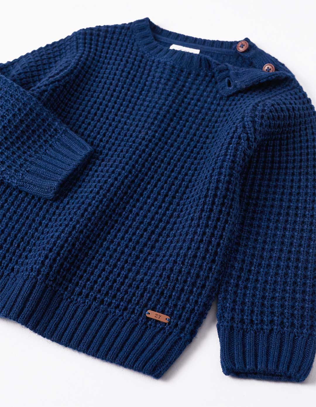 Πλεκτό για αγόρι, μπλε, Slim Fit, 85% ακρυλικό, 15% Wool.