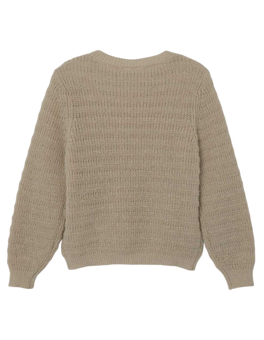 Πλεκτό μπεζ πουλόβερ Name It για αγόρι 6-14 ετών