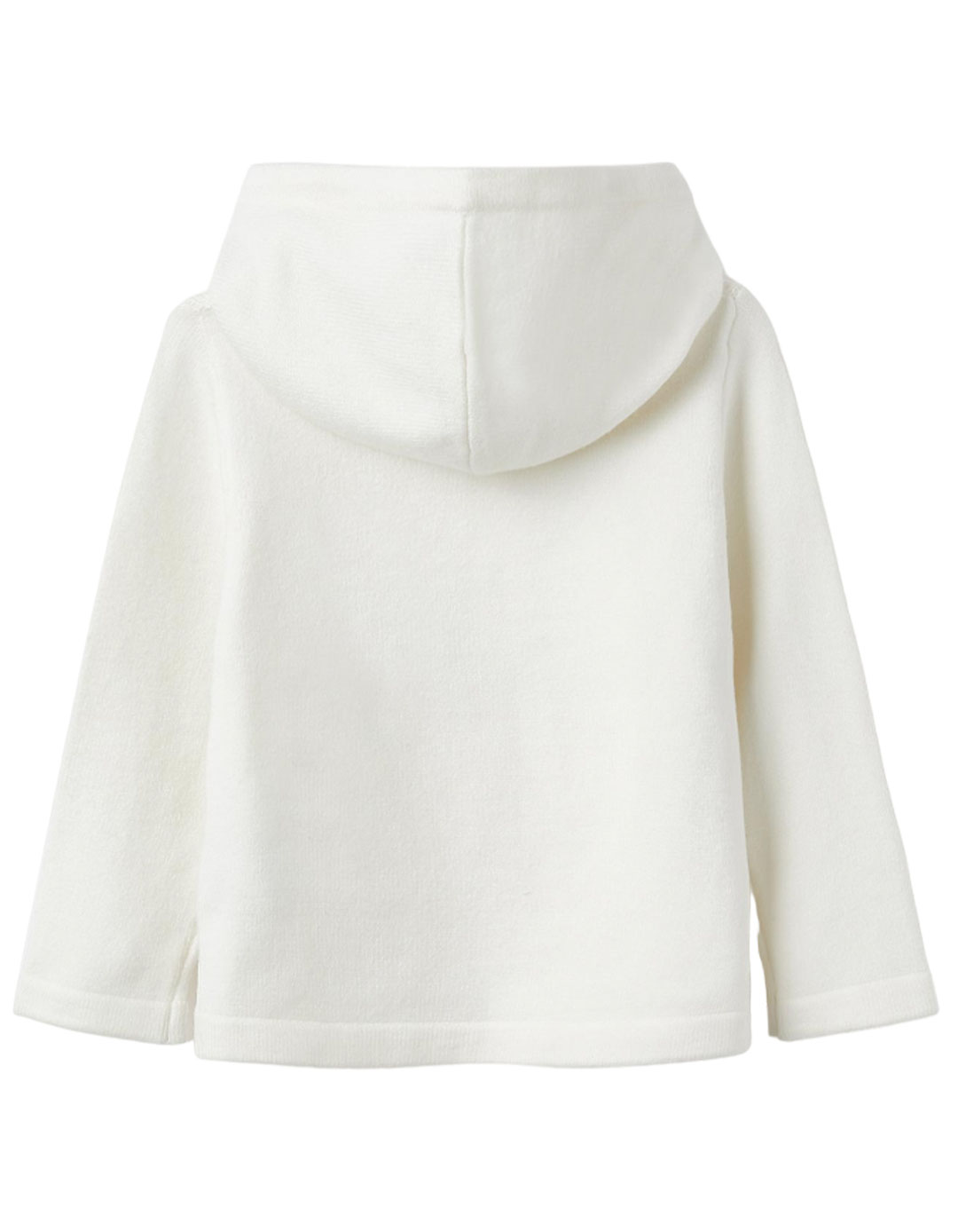 Παιδικό πλεκτό κορίτσι εκρού με κουκούλα και πεταλούδες